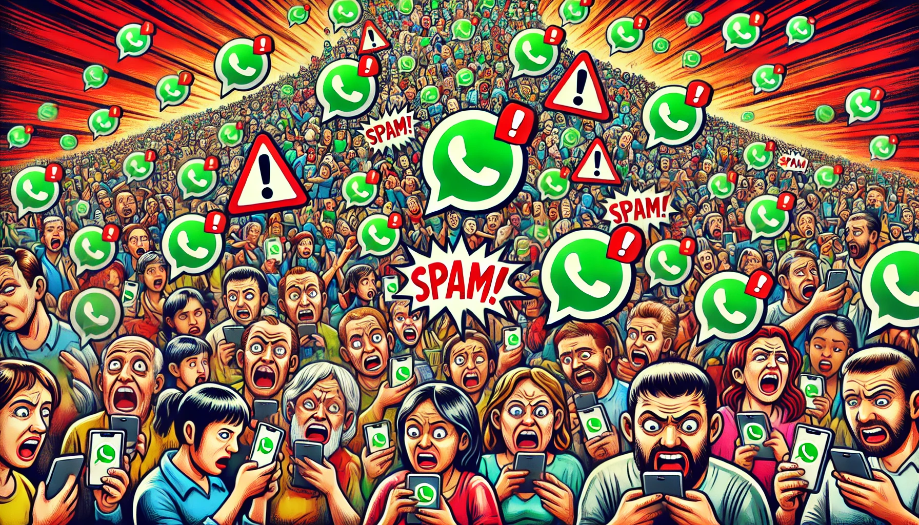 Image of annoyed people because they receive many unsolicited WhatsApp messages